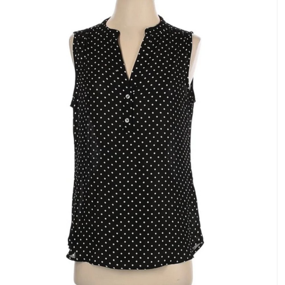 Polka Dot Sleeveless Blouse